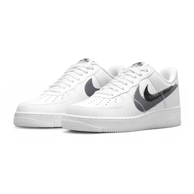 Nike Air Force 1 Low ’07 Spray Paint Swoosh – White Black Grey