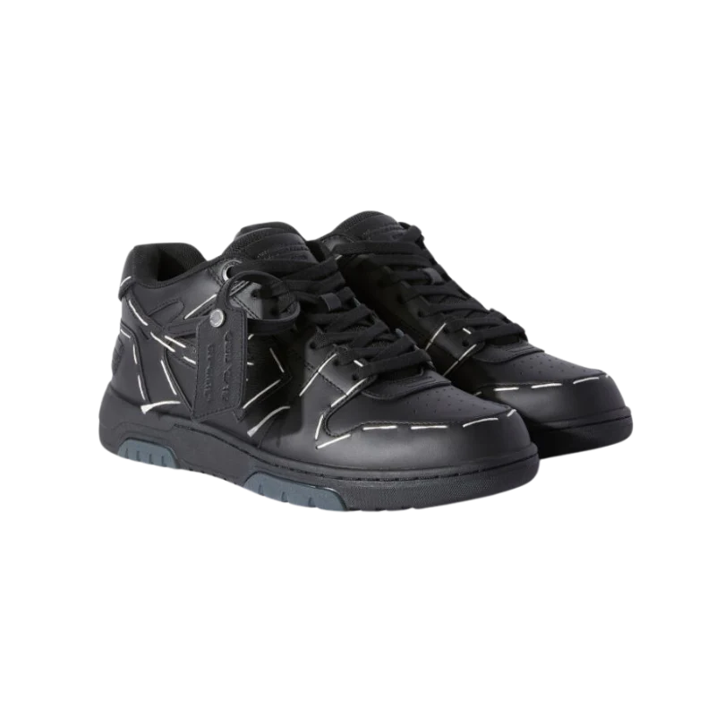 OFF-WHITE Out Of Office OOO low Tops Sartorial Stitching Black Black
