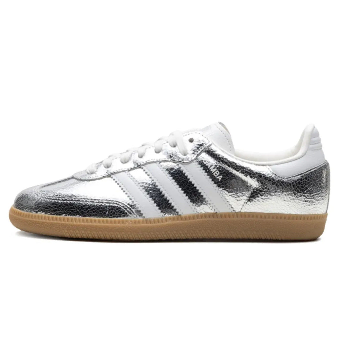 Adidas Samba OG Silver Metallic Cracked Leather