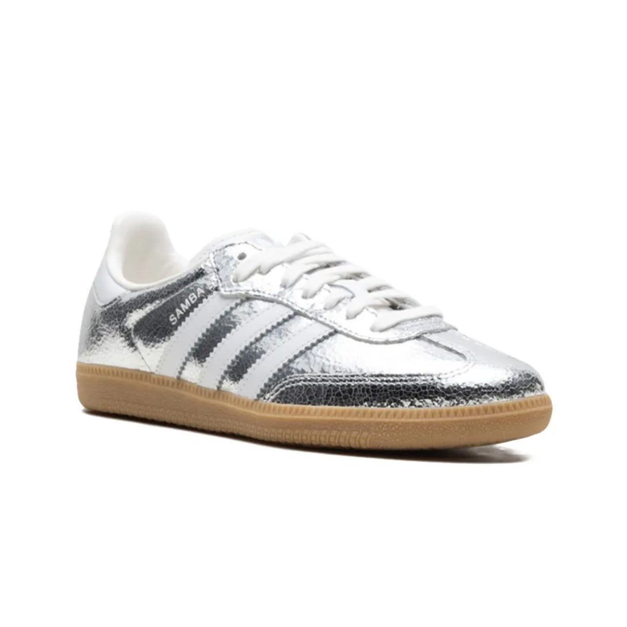 Adidas Samba OG Silver Metallic Cracked Leather