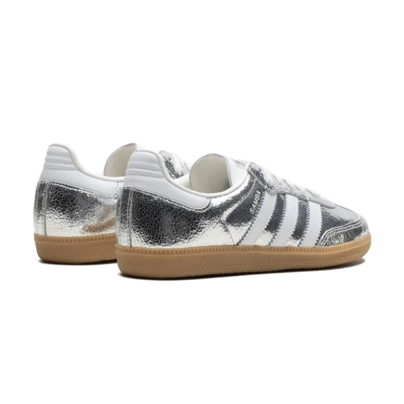 Adidas Samba OG Silver Metallic Cracked Leather