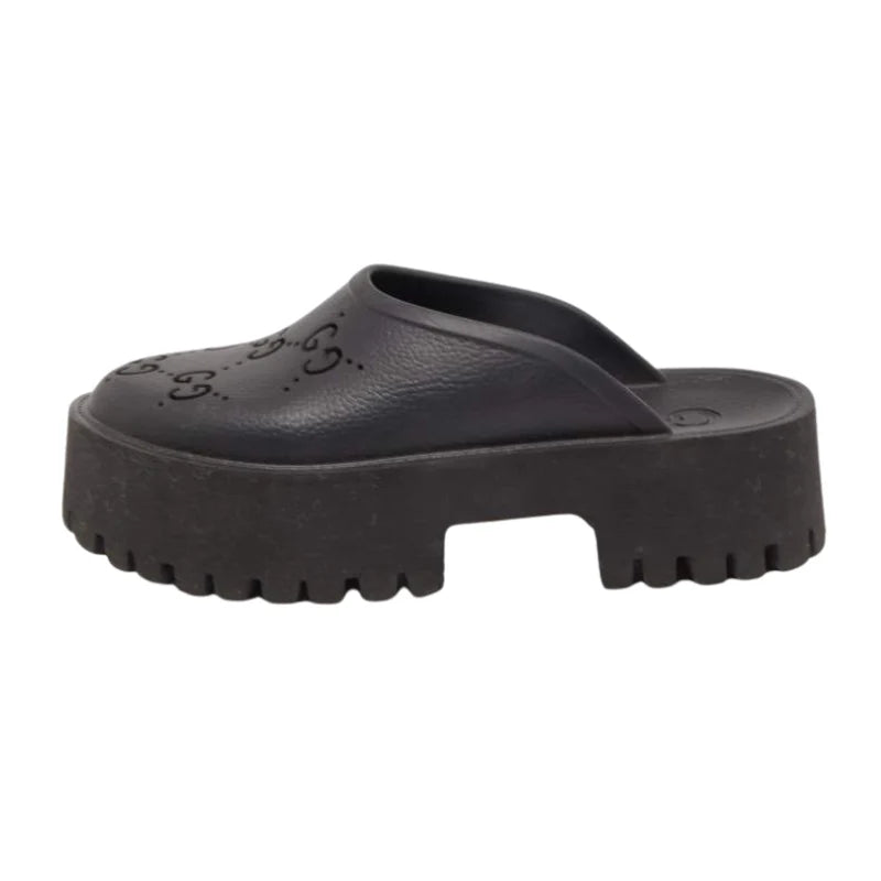 Gucci Perforated GG – Platform mules