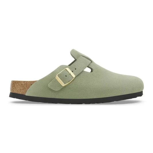 Birkenstock Boston Soft Footbed – Suede Green Tea
