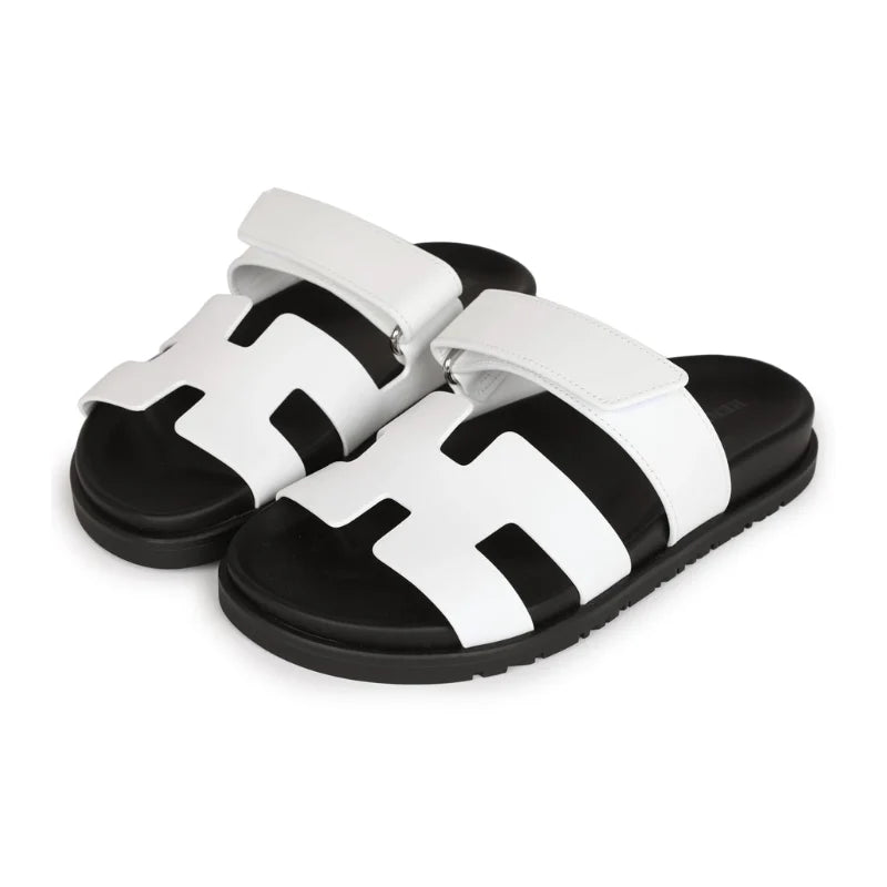 Hermes Chypre Sandals – White Palladium Hardware