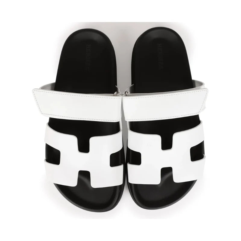 Hermes Chypre Sandals – White Palladium Hardware