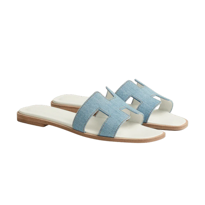 Hermes Oran Sandal Bleu/Clair