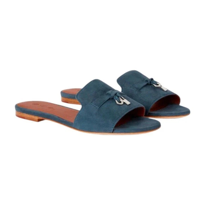Loro piana Summer Charms Sandal Suede Goatskin Denim