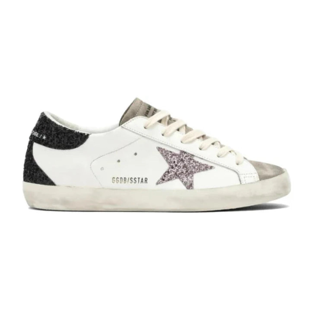 Golden Goose Super Star – White Black Cream Glitter