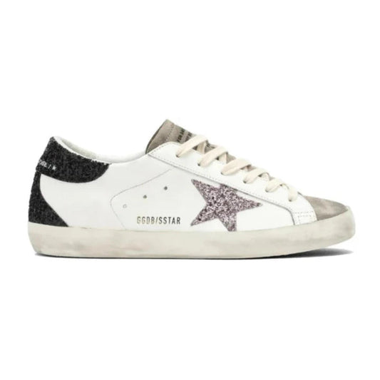 Golden Goose Super Star – White Black Cream Glitter