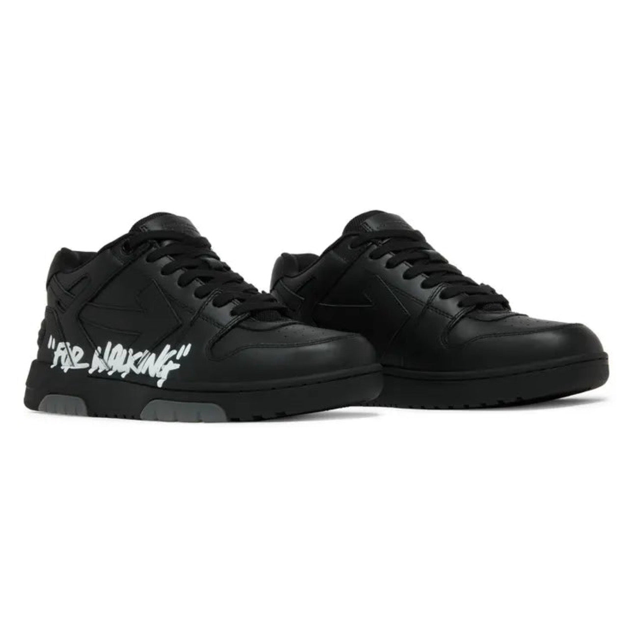 OFF-WHITE Out Of Office OOO For Walking Low Tops – Black White