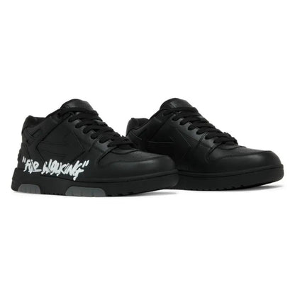 OFF-WHITE Out Of Office OOO For Walking Low Tops – Black White