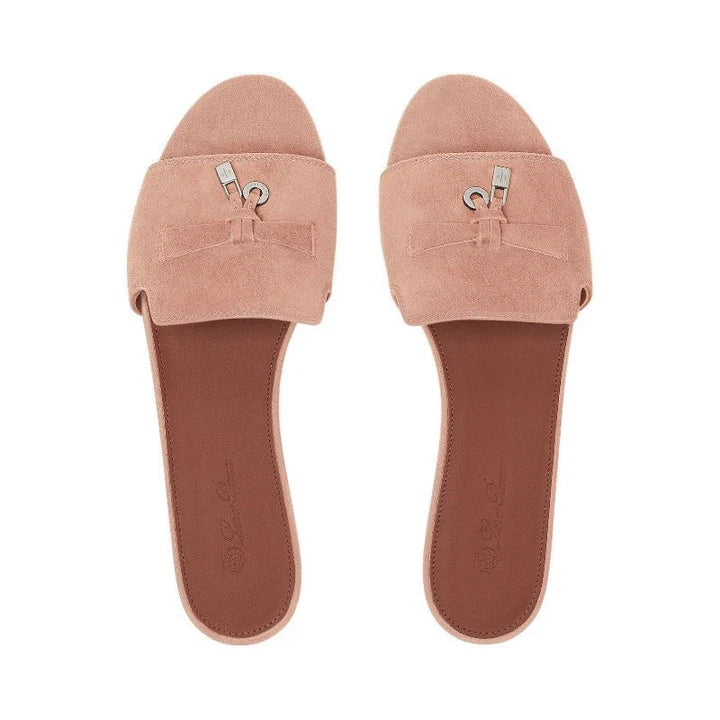 Loro piana Summer Charms Sandal Suede Goatskin Precious Rose