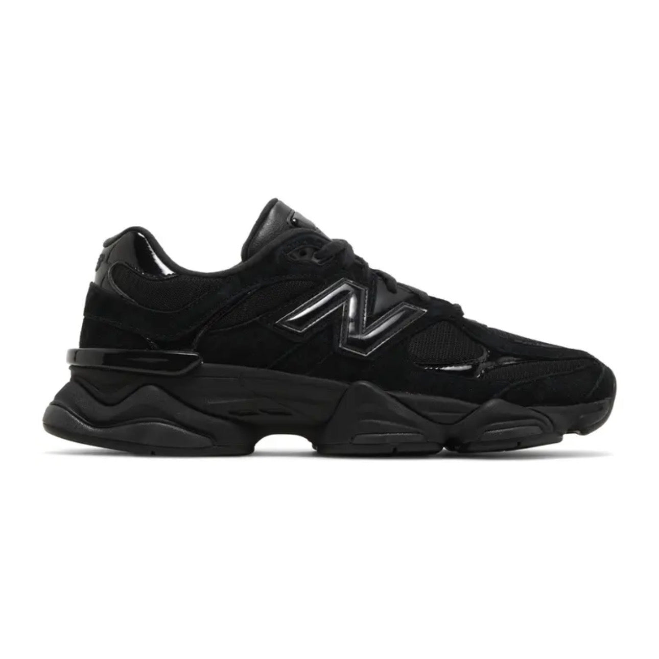 New Balance 9060 'Triple Black Suede Patent
