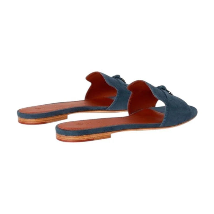 Loro piana Summer Charms Sandal Suede Goatskin Denim