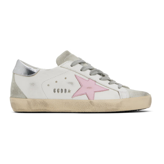 Golden Goose White & Gray Super-Star Classic Sneakers