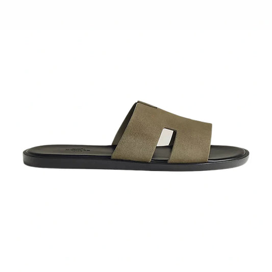 Hermes Haven Suede H Style Slip-On Olive
