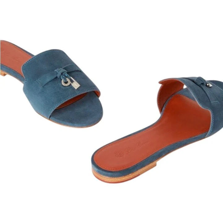 Loro piana Summer Charms Sandal Suede Goatskin Denim