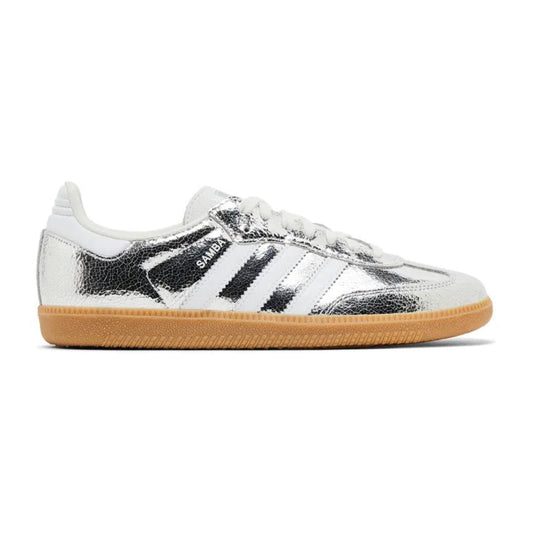 Adidas Samba OG Silver Metallic Cracked Leather