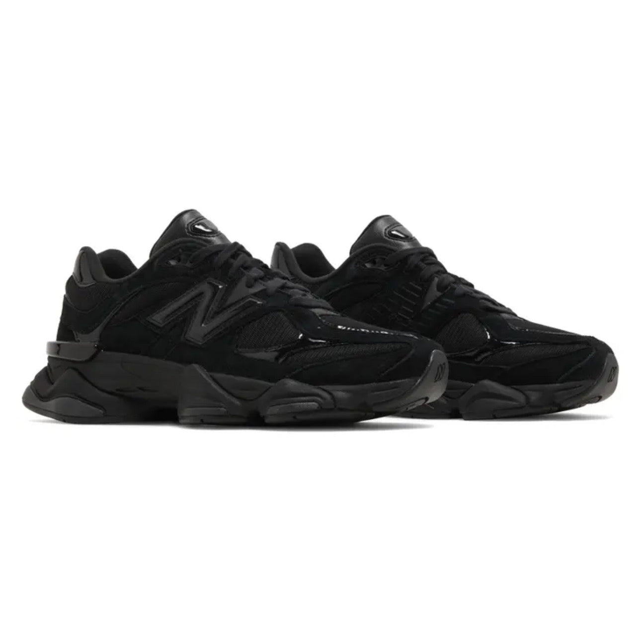 New Balance 9060 'Triple Black Suede Patent
