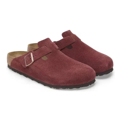 Birkenstock Boston Burgundy – Suede Leather Zinfandel