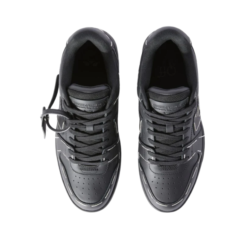 OFF-WHITE Out Of Office OOO low Tops Sartorial Stitching Black Black