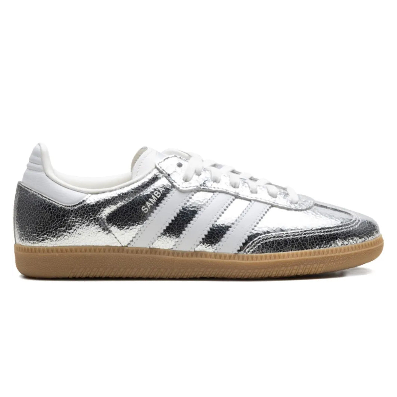 Adidas Samba OG Silver Metallic Cracked Leather