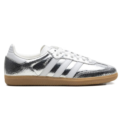Adidas Samba OG Silver Metallic Cracked Leather
