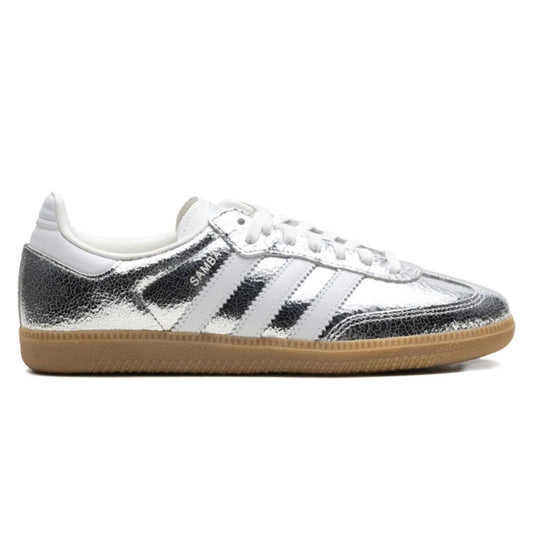 Adidas Samba OG Silver Metallic Cracked Leather