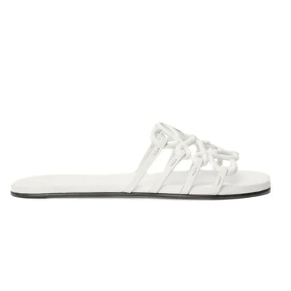 LOEWE Petal Anagram slide in soft calfskin white