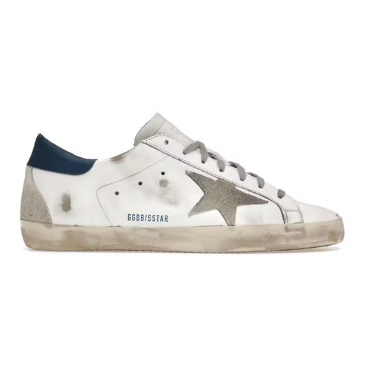 Golden Goose Super-Star – White Royal Blue Grey Suede Patch