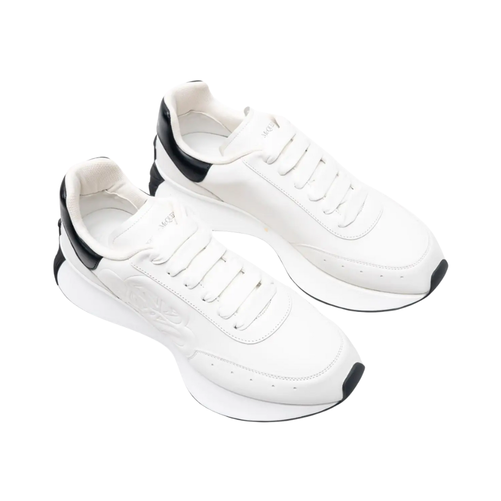 Alexander Mcqueen Oversized Graffiti Sprint Runner – White Black