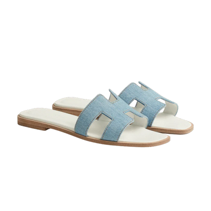 Hermes Oran Sandal Bleu/Clair